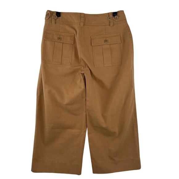 NWOT Sundance Voyager Trouser Cotton Crop Wide Leg Pants Cashew Brown Size P8 - Picture 3 of 6